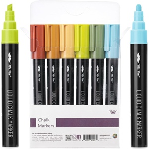 image:imageMr Pen Chalk Markers 6 Pack Assorted Colors 8 Labels  Chalkboard amp Glass Markers Liquid Chalk Pens ErasableVibrant 2