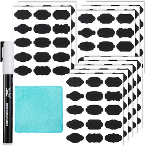 image:imageMr Pen Chalkboard Labels 200 pcs Assorted Shapes  Waterproof Reusable Blackboard Stickers with 1 Erasable Liquid Chalk Marker for Mason Jars150 pcs