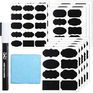 image:imageMr Pen Chalkboard Labels 200 pcs Assorted Shapes  Waterproof Reusable Blackboard Stickers with 1 Erasable Liquid Chalk Marker for Mason Jars200 pcs