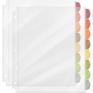 image:imageMr Pen Clear Sheet Protectors with Tabs 85x11 Inches 8 Tabs 4 Sets  Durable Clear Plastic Dividers for 3 Ring Binders Insertable Index Page Divider with Multicolor TabsVintage