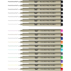 image:imageMr Pen Drawing Pens for Artists 18 Pack Black Ink Multiliner  Colorful 03mm Artist Pens
