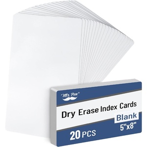 image:imageMr Pen Dry Erase Index Cards 5 x 8 20 pcs White Large Laminated  Whiteboard Cards for School Work Housework Erasable Flashcards