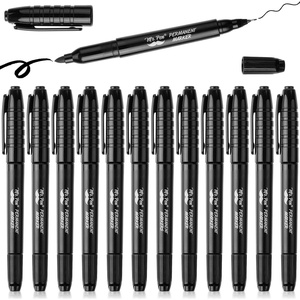 image:imageMr Pen Dual Tip Permanent Markers 12 Pack Fine amp Ultra Fine Tip  Fine Tip Permanent MarkersBlack