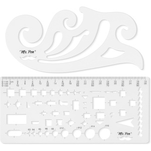 image:imageMr Pen Geometric Drawing Template 2 pcs French Curve Plastic Template  Shape Stencils Geometric Stencils2 pcs