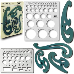 image:imageMr Pen Geometric Drawing Template 2 pcs French Curve Plastic Template  Shape Stencils Geometric Stencils6 pcs