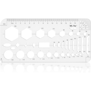 image:imageMr Pen Geometric Drawing Template Hexagon amp Circles  Plastic Template Plastic Shape Stencils for Drawing