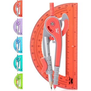 image:imageMr Pen Geometry Compass and Protractor Set 6 Inch Compass  6 Inch Protractor Drawing Tool for School Clear Plastic Easy Grip Precision Design for Math Art Drafting ArchitectureRed