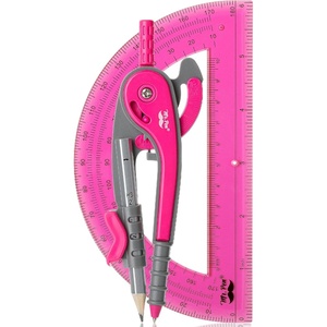 image:imageMr Pen Geometry Compass and Protractor Set 6 Inch Compass  6 Inch Protractor Drawing Tool for School Clear Plastic Easy Grip Precision Design for Math Art Drafting ArchitectureVivid Cerise