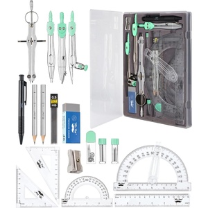 image:imageMr Pen Geometry Set 15 Piece Set with 6 Inch Swing Arm Protractor  IncludesMetal Divider Set Squares Ruler Compasses for Math for Drafting amp School SuppliesGreen