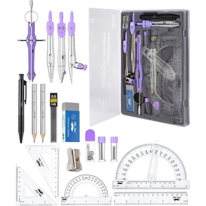 image:imageMr Pen Geometry Set 15 Piece Set with 6 Inch Swing Arm Protractor  IncludesMetal Divider Set Squares Ruler Compasses for Math for Drafting amp School SuppliesPurple