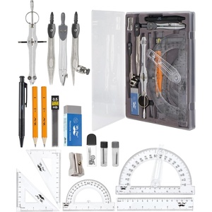 image:imageMr Pen Geometry Set 15 Piece Set with 6 Inch Swing Arm Protractor  IncludesMetal Divider Set Squares Ruler Compasses for Math for Drafting amp School SuppliesClassic Slate