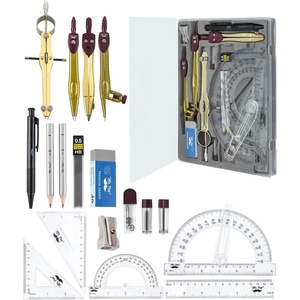 image:imageMr Pen Geometry Set 15 Piece Set with 6 Inch Swing Arm Protractor  IncludesMetal Divider Set Squares Ruler Compasses for Math for Drafting amp School SuppliesGold