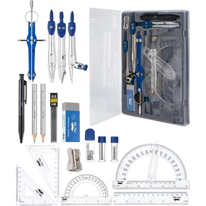 image:imageMr Pen Geometry Set 15 Piece Set with 6 Inch Swing Arm Protractor  IncludesMetal Divider Set Squares Ruler Compasses for Math for Drafting amp School SuppliesNavy Blue