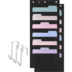 image:imageMr Pen Hanging Wall File Organizer 12 Pockets Pink  3 Overdoor Hangers Included Over The Door File Organizer Hanging Folder OrganizerBlack 2 Pack