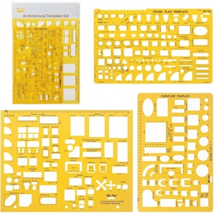 image:imageMr Pen House Plan 3 pcs Interior Design and Furniture Templates  Clear Flexible Plastic Drafting Tools Ruler Shapes for Architecture 14 Inch Scale Kitchen Bath Bedroom OfficeOrange