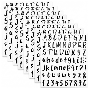 image:imageMr Pen Letter Stickers 1 Inch 8 Sheets 576 pcs Black  Self Adhesive Letters and Numbers Vinyl Alphabet Stickers