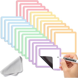 image:imageMr Pen Magnetic Dry Erase Labels 4x4 24 Pack Colorful Name Tags  Flexible Reusable Magnetic Label Stickers for White Board Refrigerator Locker
