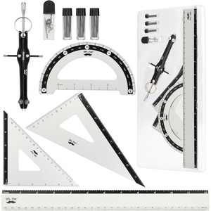 image:imageMr Pen Metal Geometry Kit  4Pack Set Square Protractor Aluminum Ruler  Drafting Triangles