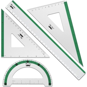 image:imageMr Pen Metal Geometry Kit 4 Pack 45 amp 3060 Set Squares  6 Protractor amp 12 Ruler Durable Metal Drafting Tools for Technical Drawing Math Engineering amp ArchitectureGreen Stripes