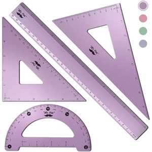 image:imageMr Pen Metal Geometry Kit 4 Pack 45 amp 3060 Set Squares  6 Protractor amp 12 Ruler Durable Metal Drafting Tools for Technical Drawing Math Engineering amp ArchitectureBlue Magenta Color