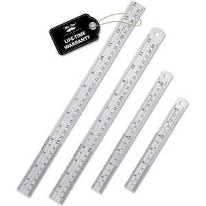 image:imageMr Pen Metal Straight Edge Ruler 4 pcs 6 8 12 14 Black  Stainless Steel Ruler Set Imperial amp Metric Measurements for Drawing Home Office EngineeringSilver