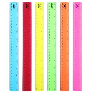 image:imageMr Pen Plastic Rulers 12 Inch 6 Pack Assorted Colors  ScratchResistant Design with Inches and Centimeters Durable Transparent Rulers for Crafting Office amp School