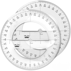 image:imageMr Pen Protractor Set 4 3 Pack  Clear Plastic Protractors for Measuring Angles 180 Small Protractor for Students School Math Geometry2 Pcs