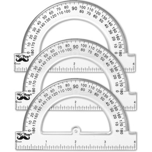 image:imageMr Pen Protractor Set 4 3 Pack  Clear Plastic Protractors for Measuring Angles 180 Small Protractor for Students School Math Geometry3 Pcs