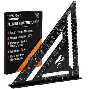 image:imageMr Pen Rafter Square 12 Inch Black Aluminum Alloy 12 Inch  Triangle Ruler for Roofing Framing Woodworking and Accurate Angle Layouts