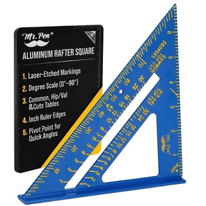 image:imageMr Pen Rafter Square 7 Inch Blue Aluminum Alloy 7 Inch  Triangle Ruler for Roofing Framing Woodworking and Accurate Angle Layouts