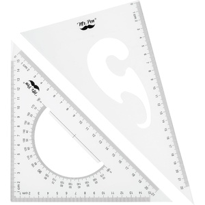 image:imageMr Pen Triangle Ruler Protractor Math Set  3 Pack Square Ruler  Protractor for GeometryTriangle Ruler 2215 cm
