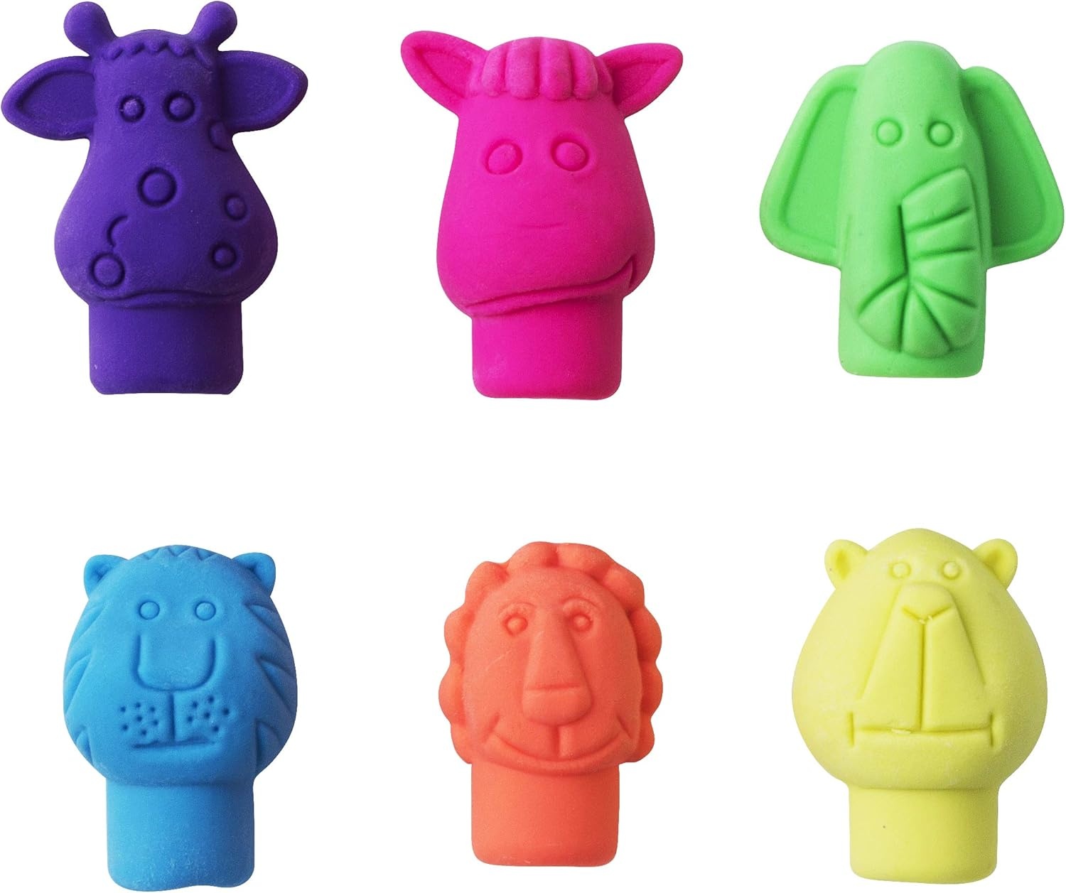 image:imageMr Pen Animal Pencil Top Eraser 60 Pack 6 Assorted Styles  Colorful Cute Animal Designs LatexFree NonToxic Cap Pencil Erasers for Kids TeachersAssorted