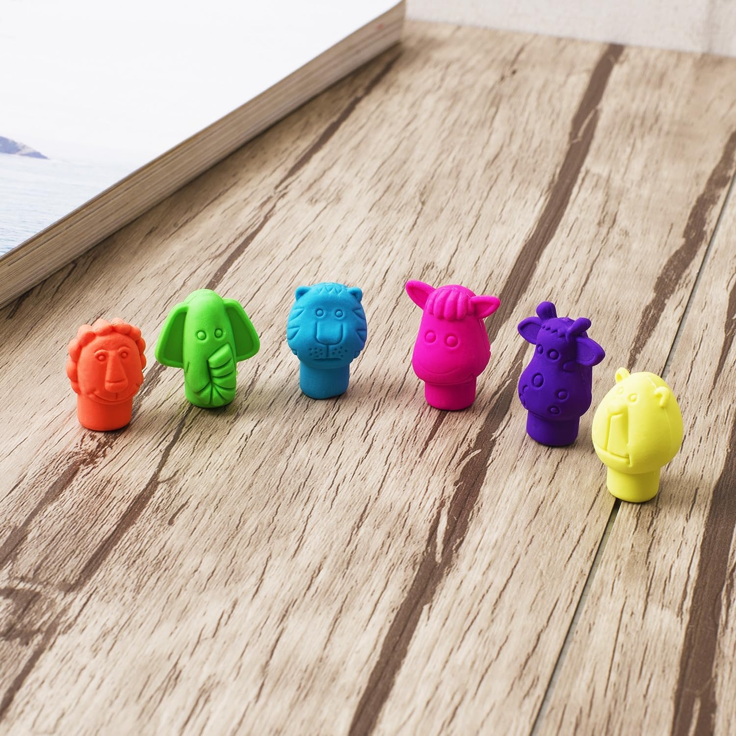 image:imageMr Pen Animal Pencil Top Eraser 60 Pack 6 Assorted Styles  Colorful Cute Animal Designs LatexFree NonToxic Cap Pencil Erasers for Kids TeachersAssorted