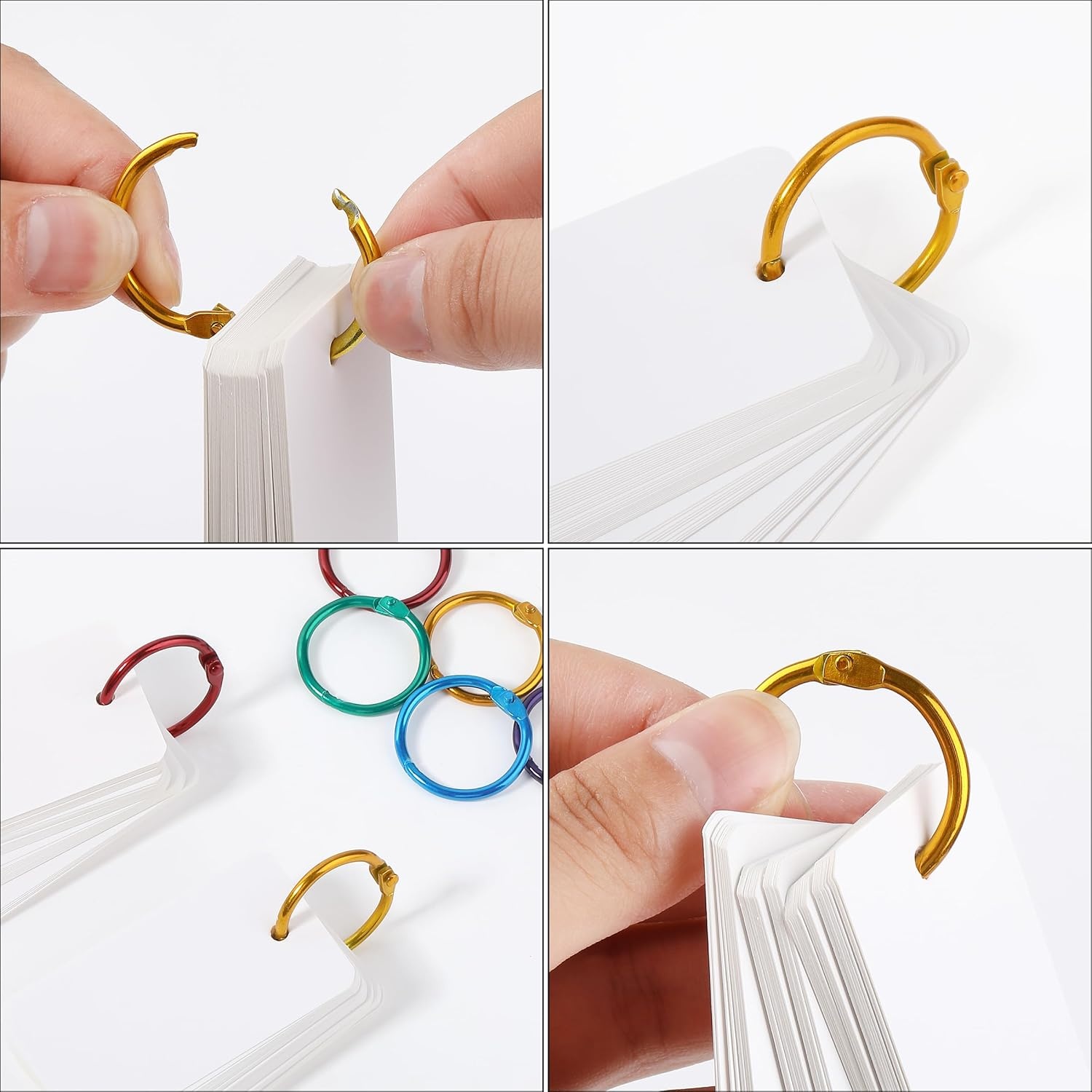 image:imageMr Pen Loose Leaf Binder Book Rings 2 Inch 20 Pack  Metal Binder Rings for Index Cards Keychains School Home Office SilverAssorted Colors
