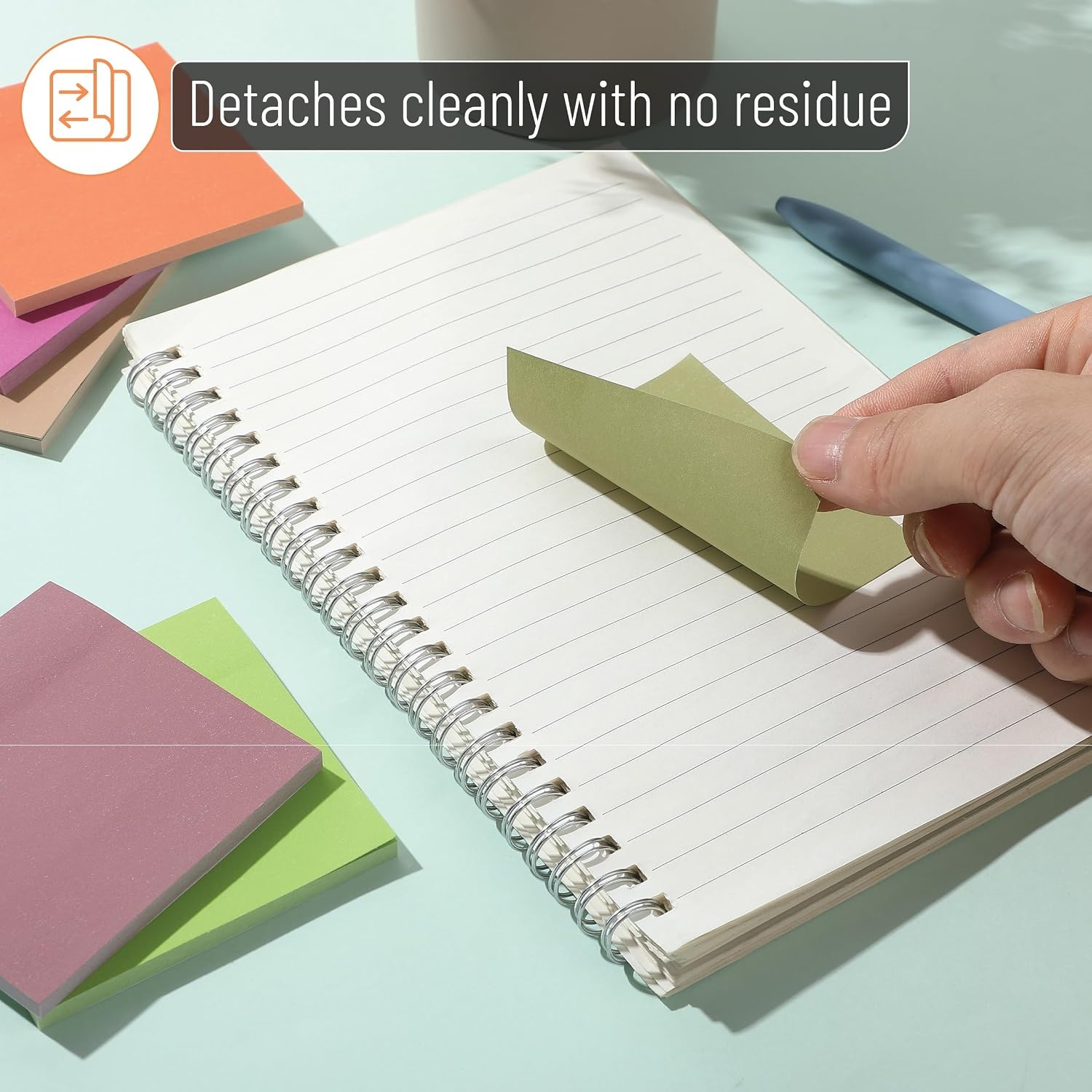 image:imageMr Pen Sticky Notes 3x3 12 Pads 600 Sheets Assorted Colors  Sticky Notes Bulk SelfStick Note Pads Perfect for Office School Home Study amp Organization
