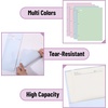 image:imageMr Pen 4Pocket Folders 4 Pack 125 x 95 Pastel Colors  TearResistant Paper Folders with Pockets 3 Holes Punched High CapacityPastel