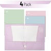 image:imageMr Pen 4Pocket Folders 4 Pack 125 x 95 Pastel Colors  TearResistant Paper Folders with Pockets 3 Holes Punched High CapacityPastel