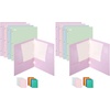image:imageMr Pen 4Pocket Folders 4 Pack 125 x 95 Pastel Colors  TearResistant Paper Folders with Pockets 3 Holes Punched High CapacityPastel