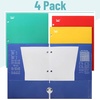 image:imageMr Pen 4Pocket Folders 4 Pack 125 x 95 Pastel Colors  TearResistant Paper Folders with Pockets 3 Holes Punched High CapacityVibrant