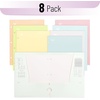 image:imageMr Pen 4Pocket Folders 8 Pack 125 x 95 Pastel Colors TearResistant Paper Folders with Pockets 3 Holes Punched High Capacity Includes Rulers and Conversion Charts for Binder Organization