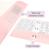 image:imageMr Pen 4Pocket Folders 8 Pack 125 x 95 Pastel Colors TearResistant Paper Folders with Pockets 3 Holes Punched High Capacity Includes Rulers and Conversion Charts for Binder Organization