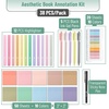 image:imageMr Pen Aesthetic Book Annotation Kit 38 pcs  12 No Bleed Aesthetic Highlighters 5 Gel Pens Black Ink 700 Transparent Sticky Notes amp Tabs for Study Bible JournalingSoft Delight
