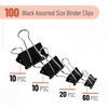 image:imageMr Pen Binder Clips 100 pcs Assorted Sizes Black Binder Paper Clips  Bulk Paper Clamps for Office Supplies Home School Business Document Organizing125 inches