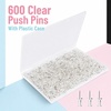 image:imageMr Pen Clear Push Pins Tacks 600 Pack Clear Plastic Head Steel Point Bulk Thumb Tacks for Wall Decorative Push Pins for Bulletin Board Corkboard Map Calendar Photo Home Office