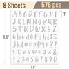 image:imageMr Pen Glitter Letter Stickers 1 Inch 8 Sheets 576 pcs Silver  Self Adhesive Glitter Letters and Numbers Vinyl Alphabet Stickers