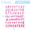 image:imageMr Pen Letter Stickers 1 Inch 8 Sheets 576 pcs Pink  Self Adhesive Letters and Numbers Vinyl Alphabet Stickers