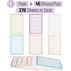 image:imageMr Pen Lined Sticky Notes 4 x 6 6 Pads 270 Sheets Sticky Notes with Lines Ruled Post Stickies Memo Pads SelfStick Note Pad for Office School Home Study amp Organization