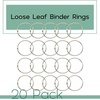 image:imageMr Pen Loose Leaf Binder Book Rings 2 Inch 20 Pack  Metal Binder Rings for Index Cards Keychains School Home Office SilverSilver