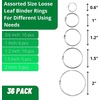 image:imageMr Pen Loose Leaf Binder Book Rings 2 Inch 20 Pack  Metal Binder Rings for Index Cards Keychains School Home Office SilverSilver
