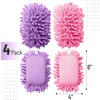 image:imageMr Pen Magnetic Microfiber Shag Whiteboard Erasers 4 x 6 4 Pack  Dual Surface Washable Large Dry Erase Board Cleaner for Chalk Marker Classroom Office HomeViolet  Pink